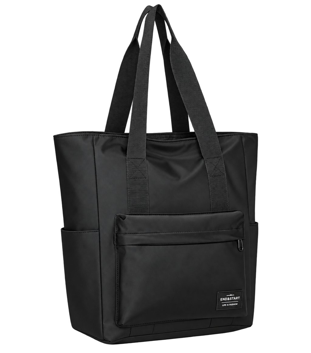 Waterproof Large Tote Bag for Men & Women, Casual Shoulder Handbag with Front Pocket