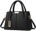 Women’s Black Faux Leather Tote Handbag with Shoulder Strap