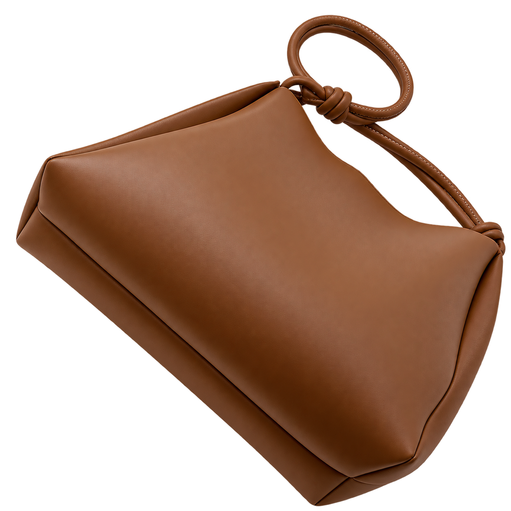 Women’s Brown Leather Shoulder Tote Bag, Large Capacity Handbag
