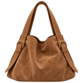 Women’s Brown Vintage Bucket Bag, Large Capacity Shoulder Crossbody Bag