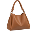 Women’s Brown Leather Shoulder Tote Bag, Large Capacity Handbag