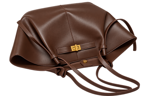 Large Trapeze Shoulder Bag for Women, PU Leather Tote Handbag with Metal Lock, Spacious Everyday Commute Bag