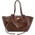 Large Trapeze Shoulder Bag for Women, PU Leather Tote Handbag with Metal Lock, Spacious Everyday Commute Bag