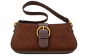 Women’s Faux Suede Crossbody Shoulder Bag with Zipper Closure, Small Square Handbag