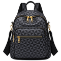 Women's Geometric Print PU Leather Backpack with Multiple Compartments and Adjustable Straps